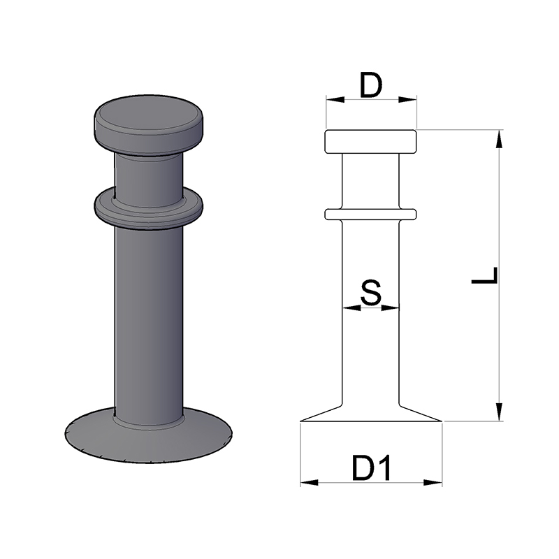 Ancre à double tête sphérique